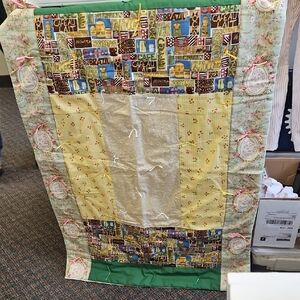 Handmade Decorative Quilted Wall Hanging - Yellow & Green 42.5 X 29